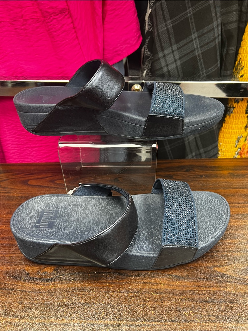 FitFlop Navy Lulu Slide Sandals - Size 9